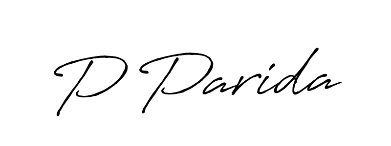 Use a signature maker to create a handwritten signature online. With this signature software, you can design (Antro_Vectra_Bolder) your own signature for name P Parida. P Parida signature style 7 images and pictures png