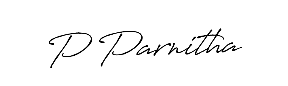 Also we have P Parnitha name is the best signature style. Create professional handwritten signature collection using Antro_Vectra_Bolder autograph style. P Parnitha signature style 7 images and pictures png