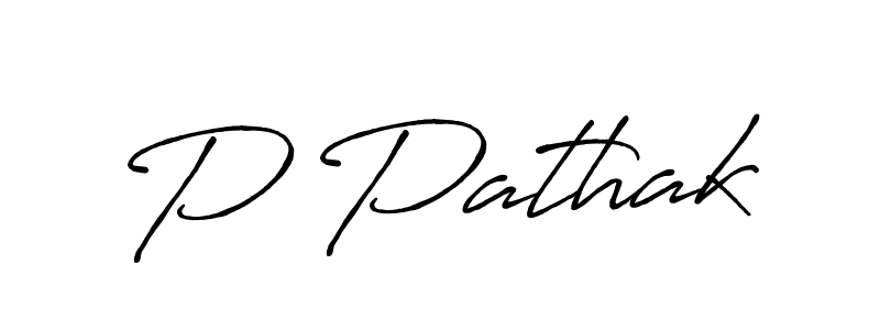 Design your own signature with our free online signature maker. With this signature software, you can create a handwritten (Antro_Vectra_Bolder) signature for name P Pathak. P Pathak signature style 7 images and pictures png