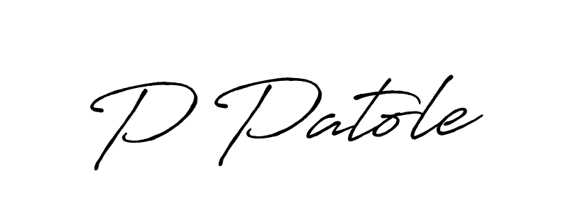 How to make P Patole signature? Antro_Vectra_Bolder is a professional autograph style. Create handwritten signature for P Patole name. P Patole signature style 7 images and pictures png