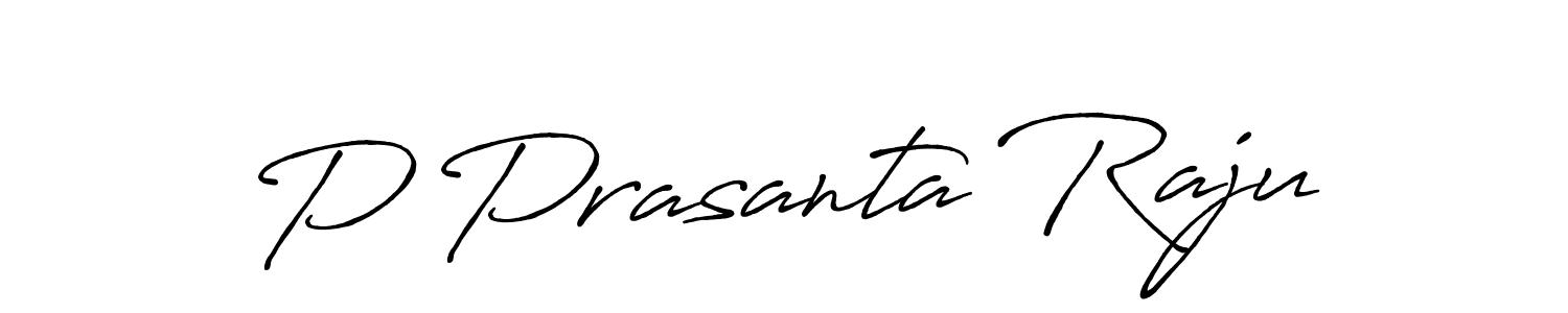 Create a beautiful signature design for name P Prasanta Raju. With this signature (Antro_Vectra_Bolder) fonts, you can make a handwritten signature for free. P Prasanta Raju signature style 7 images and pictures png