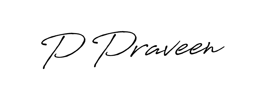 Use a signature maker to create a handwritten signature online. With this signature software, you can design (Antro_Vectra_Bolder) your own signature for name P Praveen. P Praveen signature style 7 images and pictures png