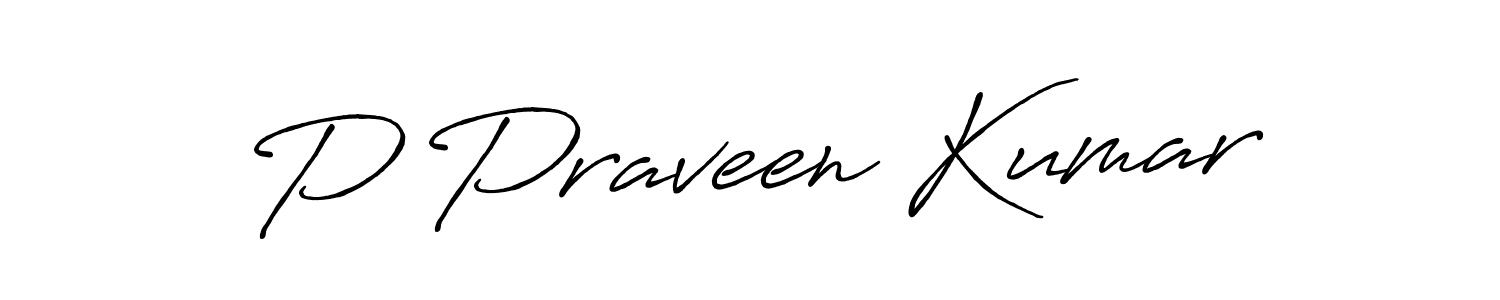 Make a beautiful signature design for name P Praveen Kumar. With this signature (Antro_Vectra_Bolder) style, you can create a handwritten signature for free. P Praveen Kumar signature style 7 images and pictures png