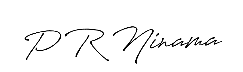 Create a beautiful signature design for name P R Ninama. With this signature (Antro_Vectra_Bolder) fonts, you can make a handwritten signature for free. P R Ninama signature style 7 images and pictures png