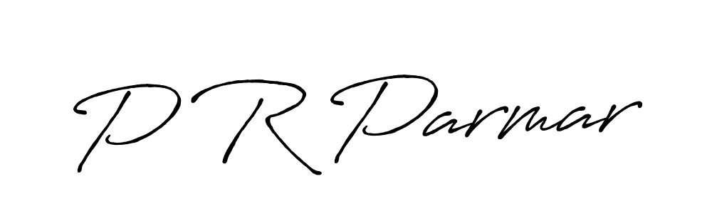 The best way (Antro_Vectra_Bolder) to make a short signature is to pick only two or three words in your name. The name P R Parmar include a total of six letters. For converting this name. P R Parmar signature style 7 images and pictures png