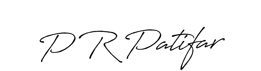 Create a beautiful signature design for name P R Patifar. With this signature (Antro_Vectra_Bolder) fonts, you can make a handwritten signature for free. P R Patifar signature style 7 images and pictures png