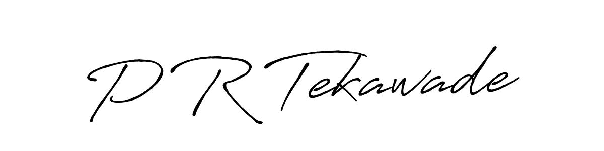 How to make P R Tekawade name signature. Use Antro_Vectra_Bolder style for creating short signs online. This is the latest handwritten sign. P R Tekawade signature style 7 images and pictures png