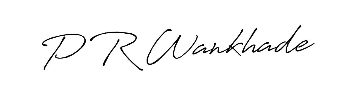 Use a signature maker to create a handwritten signature online. With this signature software, you can design (Antro_Vectra_Bolder) your own signature for name P R Wankhade. P R Wankhade signature style 7 images and pictures png