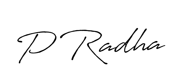 Use a signature maker to create a handwritten signature online. With this signature software, you can design (Antro_Vectra_Bolder) your own signature for name P Radha. P Radha signature style 7 images and pictures png