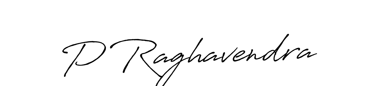 Use a signature maker to create a handwritten signature online. With this signature software, you can design (Antro_Vectra_Bolder) your own signature for name P Raghavendra. P Raghavendra signature style 7 images and pictures png