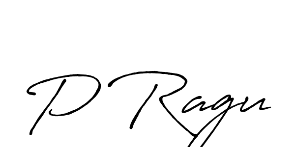 Make a beautiful signature design for name P Ragu. With this signature (Antro_Vectra_Bolder) style, you can create a handwritten signature for free. P Ragu signature style 7 images and pictures png