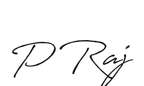 P Raj stylish signature style. Best Handwritten Sign (Antro_Vectra_Bolder) for my name. Handwritten Signature Collection Ideas for my name P Raj. P Raj signature style 7 images and pictures png