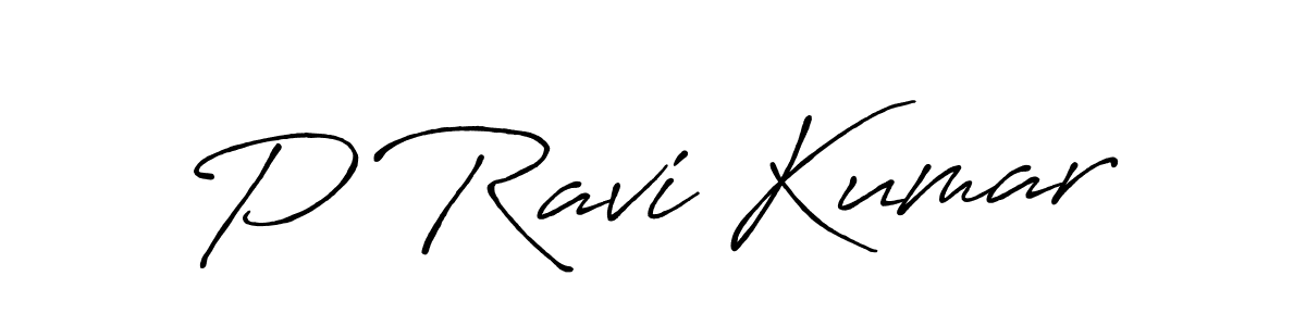 Make a beautiful signature design for name P Ravi Kumar. With this signature (Antro_Vectra_Bolder) style, you can create a handwritten signature for free. P Ravi Kumar signature style 7 images and pictures png