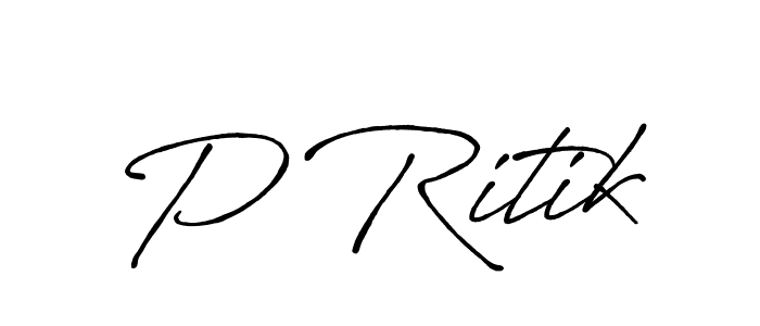 Design your own signature with our free online signature maker. With this signature software, you can create a handwritten (Antro_Vectra_Bolder) signature for name P Ritik. P Ritik signature style 7 images and pictures png