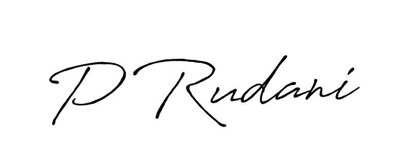 Create a beautiful signature design for name P Rudani. With this signature (Antro_Vectra_Bolder) fonts, you can make a handwritten signature for free. P Rudani signature style 7 images and pictures png