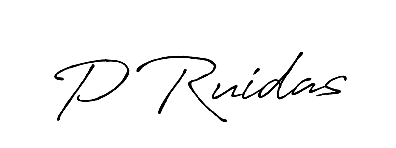 Use a signature maker to create a handwritten signature online. With this signature software, you can design (Antro_Vectra_Bolder) your own signature for name P Ruidas. P Ruidas signature style 7 images and pictures png