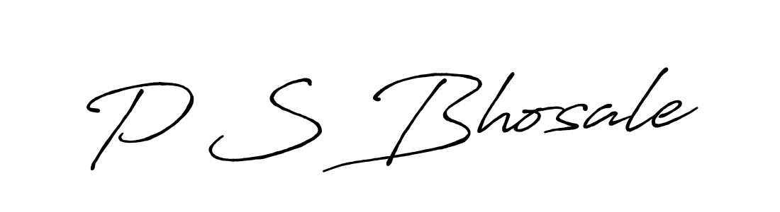 Use a signature maker to create a handwritten signature online. With this signature software, you can design (Antro_Vectra_Bolder) your own signature for name P S Bhosale. P S Bhosale signature style 7 images and pictures png