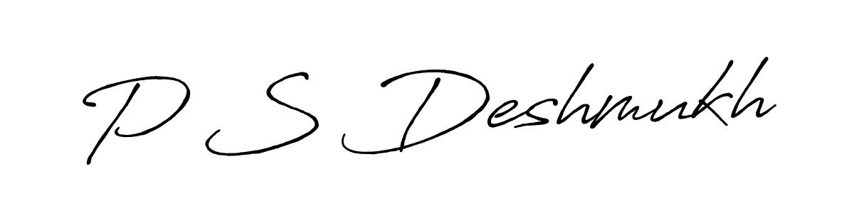 How to make P S Deshmukh signature? Antro_Vectra_Bolder is a professional autograph style. Create handwritten signature for P S Deshmukh name. P S Deshmukh signature style 7 images and pictures png