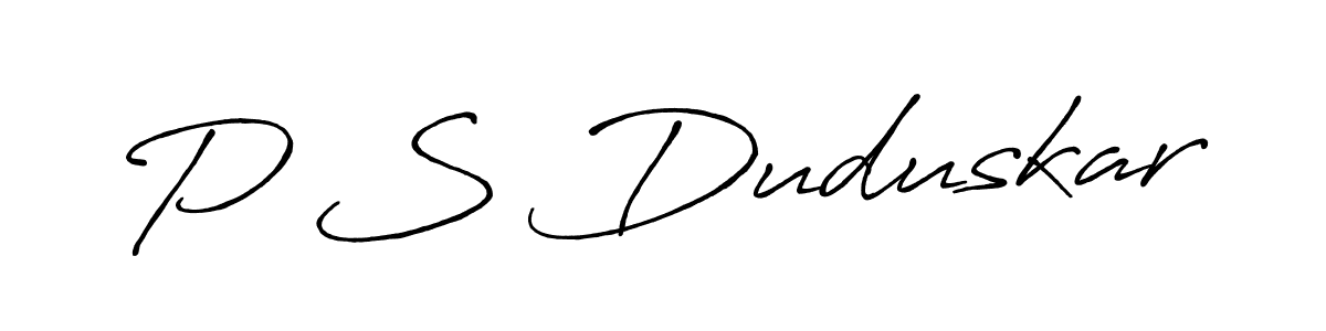 P S Duduskar stylish signature style. Best Handwritten Sign (Antro_Vectra_Bolder) for my name. Handwritten Signature Collection Ideas for my name P S Duduskar. P S Duduskar signature style 7 images and pictures png