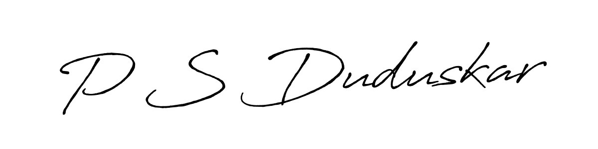 P S Duduskar stylish signature style. Best Handwritten Sign (Antro_Vectra_Bolder) for my name. Handwritten Signature Collection Ideas for my name P S Duduskar. P S Duduskar signature style 7 images and pictures png