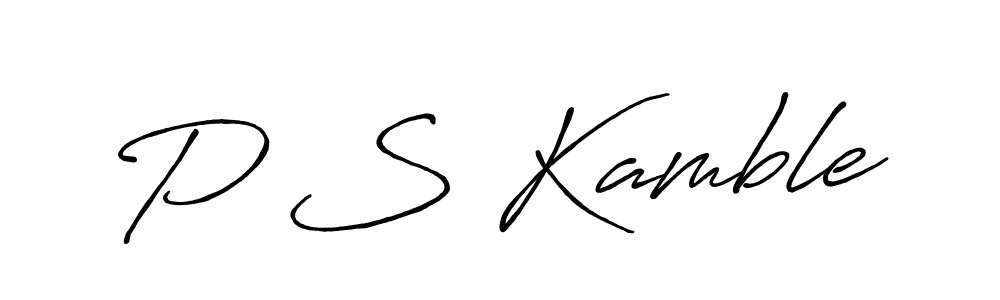 Use a signature maker to create a handwritten signature online. With this signature software, you can design (Antro_Vectra_Bolder) your own signature for name P S Kamble. P S Kamble signature style 7 images and pictures png