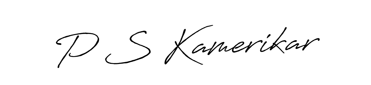 The best way (Antro_Vectra_Bolder) to make a short signature is to pick only two or three words in your name. The name P S Kamerikar include a total of six letters. For converting this name. P S Kamerikar signature style 7 images and pictures png