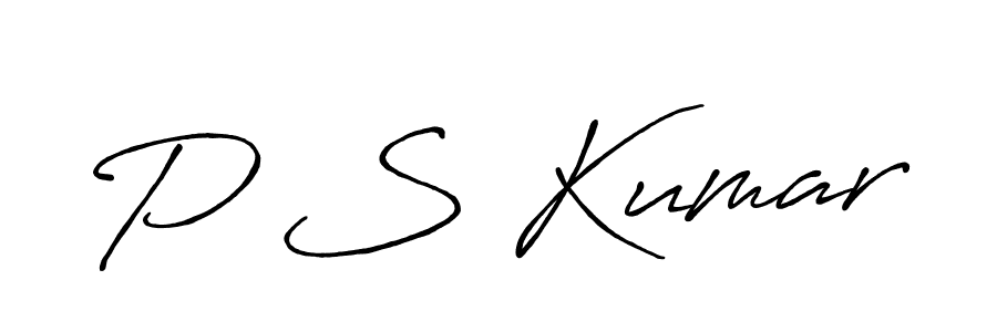 Use a signature maker to create a handwritten signature online. With this signature software, you can design (Antro_Vectra_Bolder) your own signature for name P S Kumar. P S Kumar signature style 7 images and pictures png