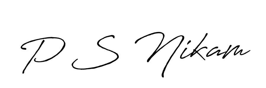 Design your own signature with our free online signature maker. With this signature software, you can create a handwritten (Antro_Vectra_Bolder) signature for name P S Nikam. P S Nikam signature style 7 images and pictures png