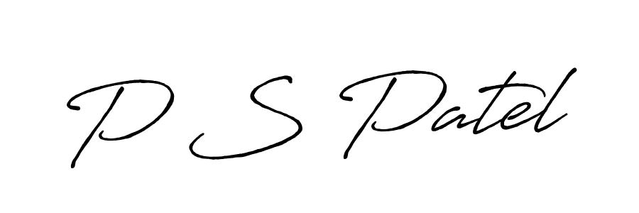 How to make P S Patel name signature. Use Antro_Vectra_Bolder style for creating short signs online. This is the latest handwritten sign. P S Patel signature style 7 images and pictures png