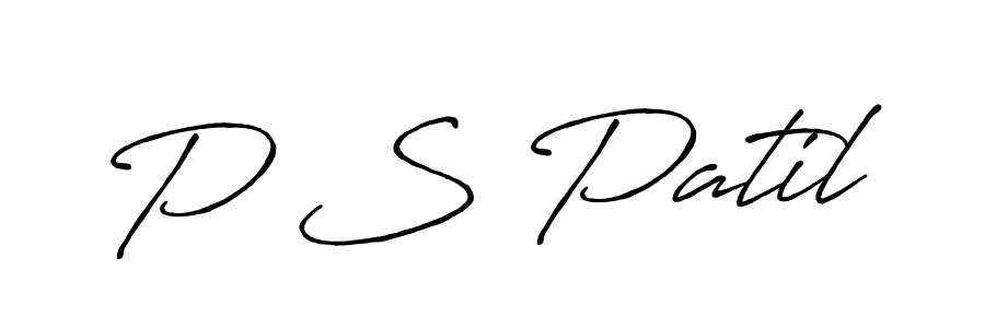 Make a beautiful signature design for name P S Patil. With this signature (Antro_Vectra_Bolder) style, you can create a handwritten signature for free. P S Patil signature style 7 images and pictures png