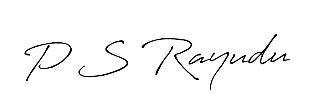 if you are searching for the best signature style for your name P S Rayudu. so please give up your signature search. here we have designed multiple signature styles  using Antro_Vectra_Bolder. P S Rayudu signature style 7 images and pictures png