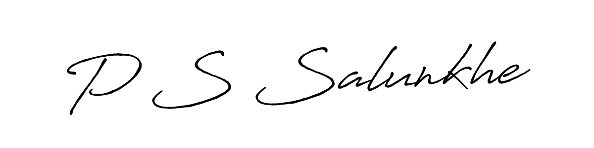 Design your own signature with our free online signature maker. With this signature software, you can create a handwritten (Antro_Vectra_Bolder) signature for name P S Salunkhe. P S Salunkhe signature style 7 images and pictures png