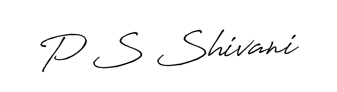 Make a beautiful signature design for name P S Shivani. With this signature (Antro_Vectra_Bolder) style, you can create a handwritten signature for free. P S Shivani signature style 7 images and pictures png