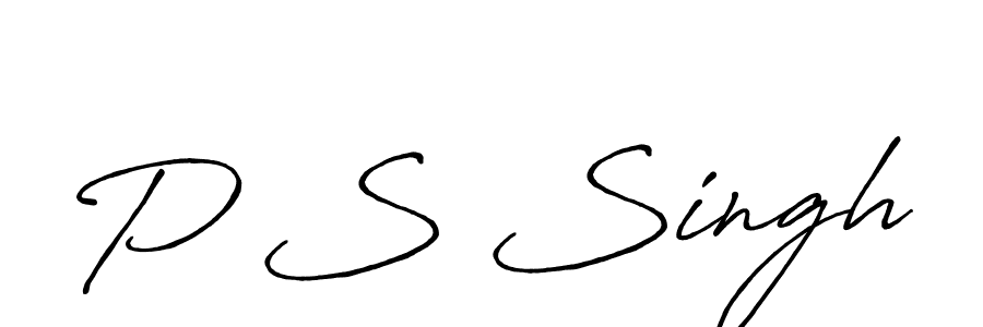 The best way (Antro_Vectra_Bolder) to make a short signature is to pick only two or three words in your name. The name P S Singh include a total of six letters. For converting this name. P S Singh signature style 7 images and pictures png