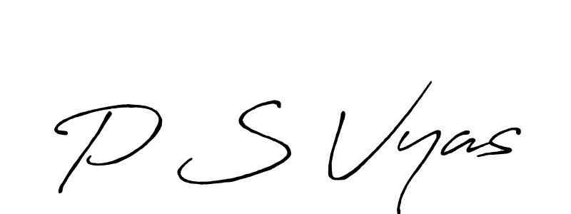 Design your own signature with our free online signature maker. With this signature software, you can create a handwritten (Antro_Vectra_Bolder) signature for name P S Vyas. P S Vyas signature style 7 images and pictures png