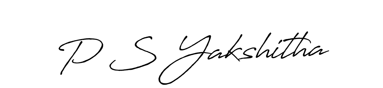 Design your own signature with our free online signature maker. With this signature software, you can create a handwritten (Antro_Vectra_Bolder) signature for name P S Yakshitha. P S Yakshitha signature style 7 images and pictures png