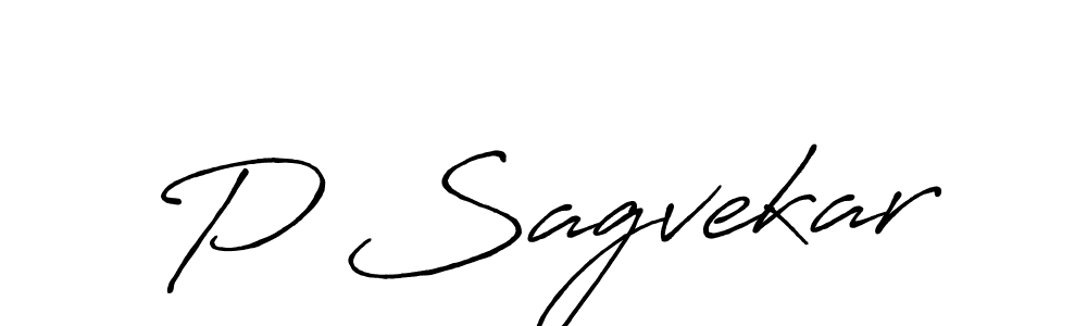 It looks lik you need a new signature style for name P Sagvekar. Design unique handwritten (Antro_Vectra_Bolder) signature with our free signature maker in just a few clicks. P Sagvekar signature style 7 images and pictures png