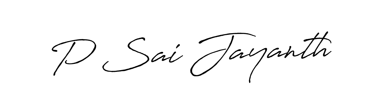 Create a beautiful signature design for name P Sai Jayanth. With this signature (Antro_Vectra_Bolder) fonts, you can make a handwritten signature for free. P Sai Jayanth signature style 7 images and pictures png