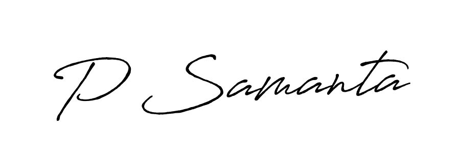 Also we have P Samanta name is the best signature style. Create professional handwritten signature collection using Antro_Vectra_Bolder autograph style. P Samanta signature style 7 images and pictures png