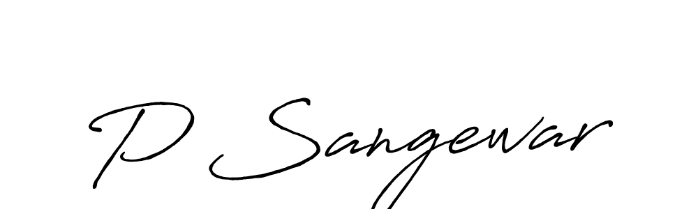 Design your own signature with our free online signature maker. With this signature software, you can create a handwritten (Antro_Vectra_Bolder) signature for name P Sangewar. P Sangewar signature style 7 images and pictures png