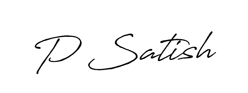 P Satish stylish signature style. Best Handwritten Sign (Antro_Vectra_Bolder) for my name. Handwritten Signature Collection Ideas for my name P Satish. P Satish signature style 7 images and pictures png