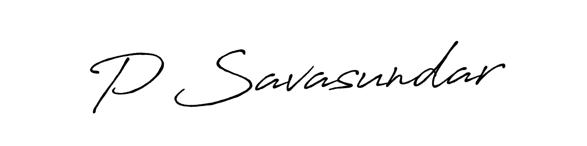 Use a signature maker to create a handwritten signature online. With this signature software, you can design (Antro_Vectra_Bolder) your own signature for name P Savasundar. P Savasundar signature style 7 images and pictures png