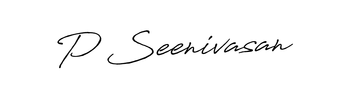 P Seenivasan stylish signature style. Best Handwritten Sign (Antro_Vectra_Bolder) for my name. Handwritten Signature Collection Ideas for my name P Seenivasan. P Seenivasan signature style 7 images and pictures png