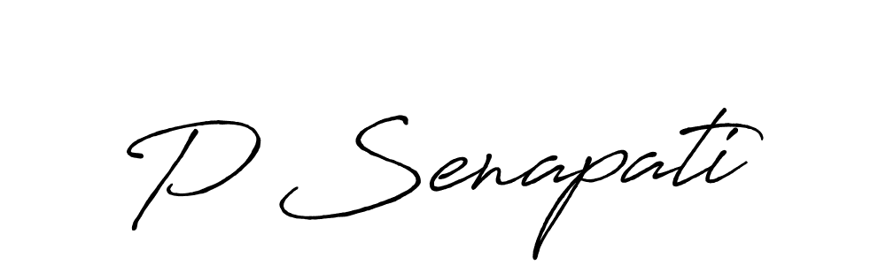 Design your own signature with our free online signature maker. With this signature software, you can create a handwritten (Antro_Vectra_Bolder) signature for name P Senapati. P Senapati signature style 7 images and pictures png