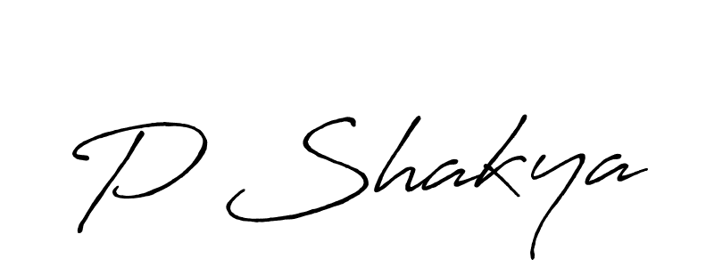 Design your own signature with our free online signature maker. With this signature software, you can create a handwritten (Antro_Vectra_Bolder) signature for name P Shakya. P Shakya signature style 7 images and pictures png