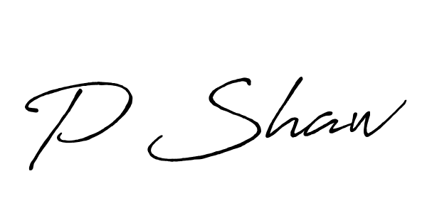 How to make P Shaw signature? Antro_Vectra_Bolder is a professional autograph style. Create handwritten signature for P Shaw name. P Shaw signature style 7 images and pictures png