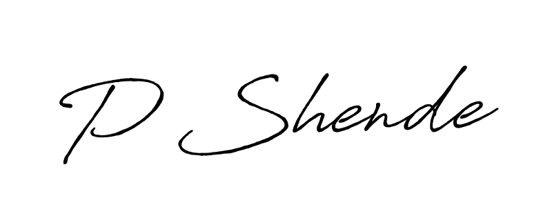 Design your own signature with our free online signature maker. With this signature software, you can create a handwritten (Antro_Vectra_Bolder) signature for name P Shende. P Shende signature style 7 images and pictures png