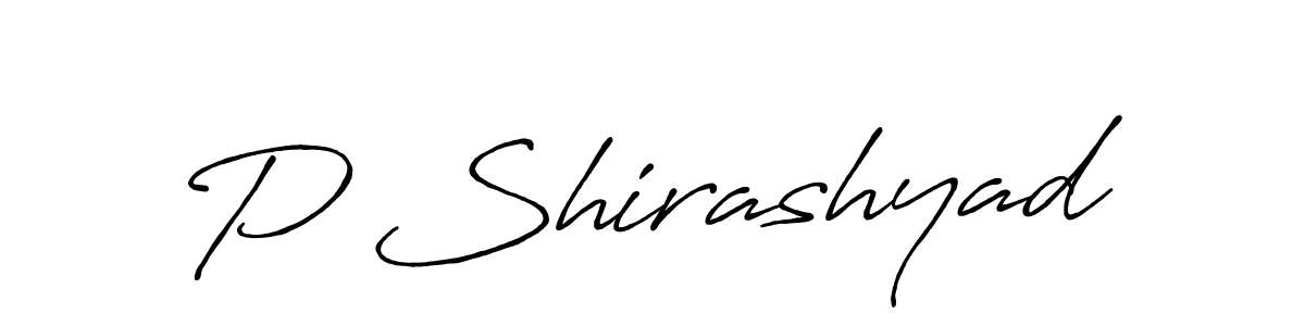 P Shirashyad stylish signature style. Best Handwritten Sign (Antro_Vectra_Bolder) for my name. Handwritten Signature Collection Ideas for my name P Shirashyad. P Shirashyad signature style 7 images and pictures png