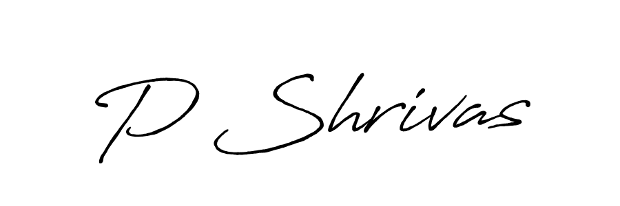 Use a signature maker to create a handwritten signature online. With this signature software, you can design (Antro_Vectra_Bolder) your own signature for name P Shrivas. P Shrivas signature style 7 images and pictures png