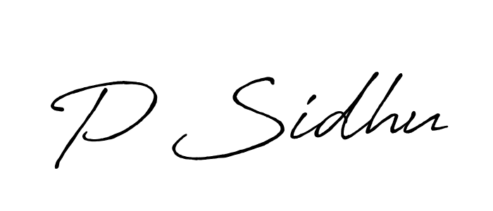 Create a beautiful signature design for name P Sidhu. With this signature (Antro_Vectra_Bolder) fonts, you can make a handwritten signature for free. P Sidhu signature style 7 images and pictures png